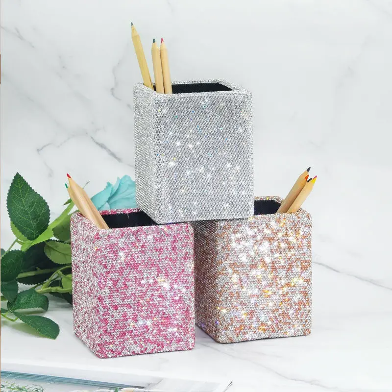 

Новый цилиндр для хранения макияжа с водными бриллиантами, корейский инкрустированный бриллиантами креативный и модный цилиндр для хранения кистей для макияжа