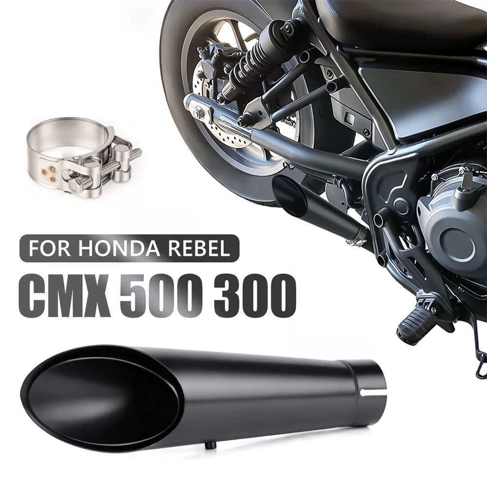 

Motorcycle Shorty Exhaust Muffler Pipe Radiant Cycle Black Exhaust Tip for Honda Rebel CMX 300 500 CMX300 CMX500 2017-2025