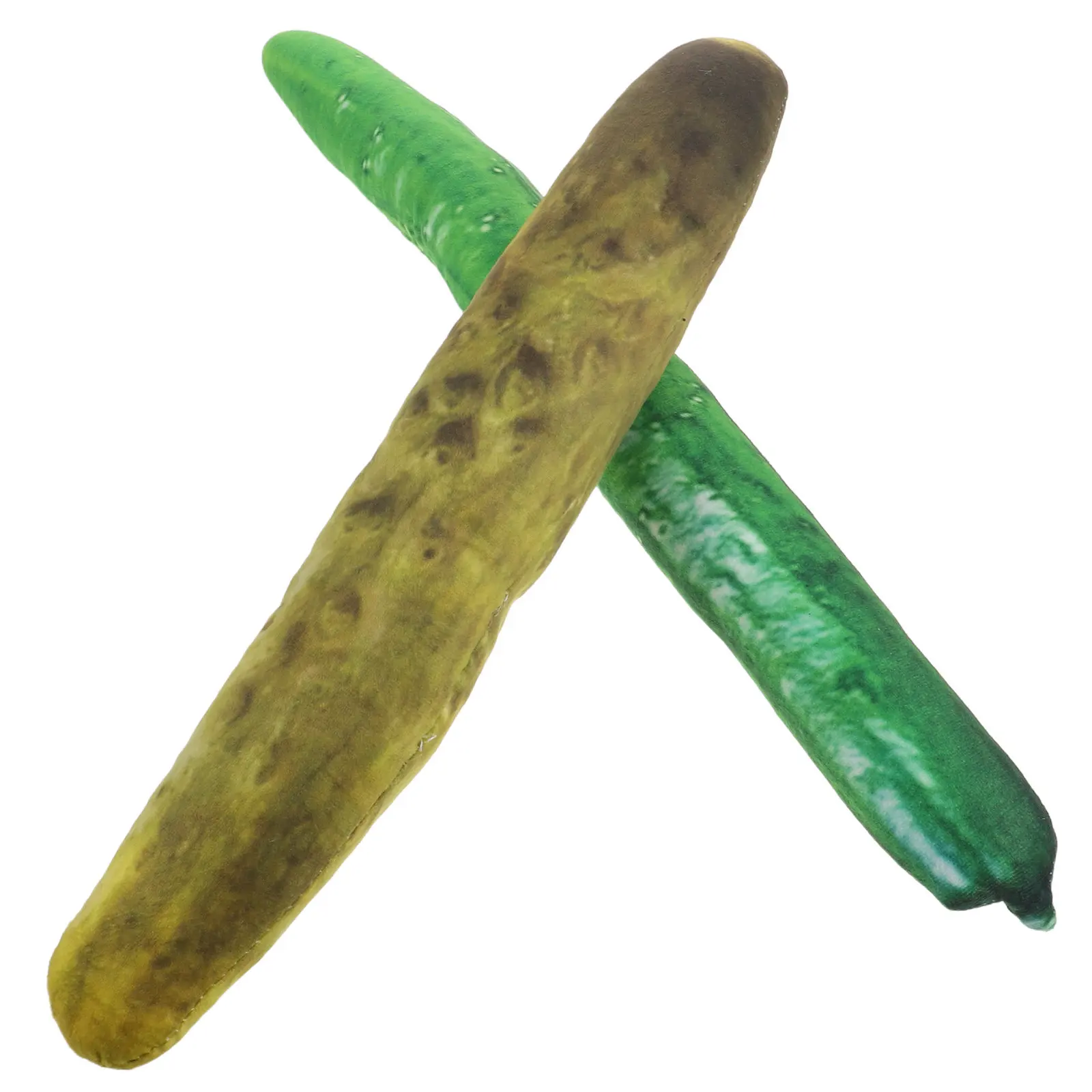 2Pcs Pickle Cucumber Stuffed Pillow Soft 3D Food Cushion Lumbar Back Support Decorative Cartoon Food Throw Pillow for Kids