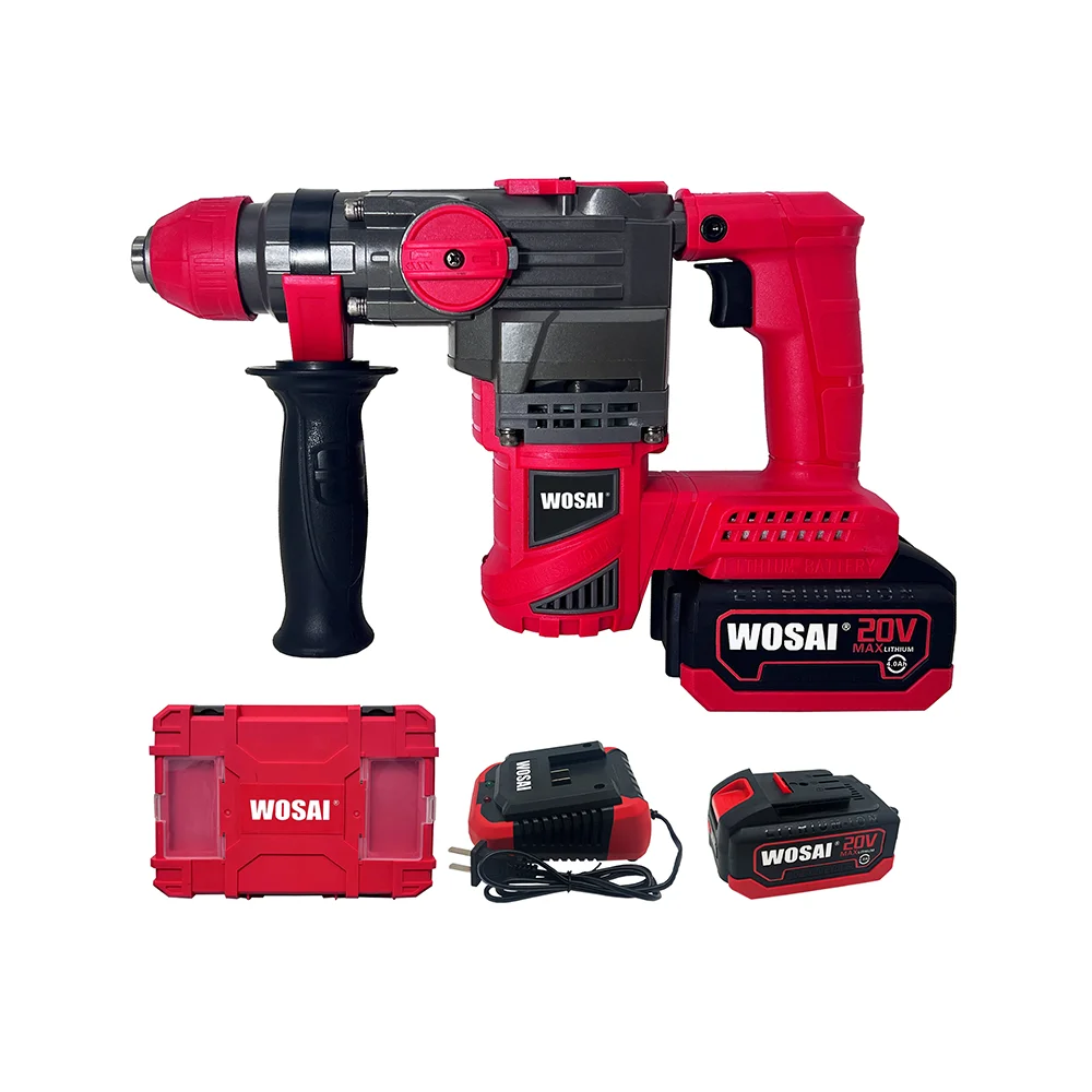 WOSAI High Performance Concrete 30mm Drilling Diameter 20V 30 Light Brushless Rotary Electric Hammer Drill