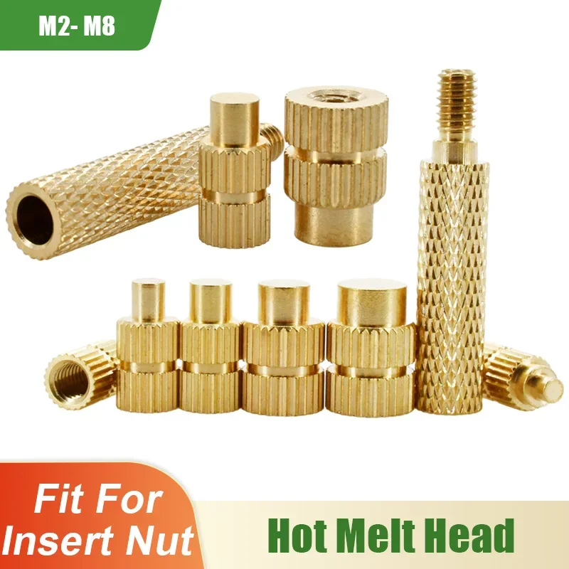 3d Printer Brass Insert Nut Heating Tool Soldering Iron Tip Connector M2 M2.5 M3 M4 M5 M6 M8 Hot Melt Copper Solder Tips Inserts