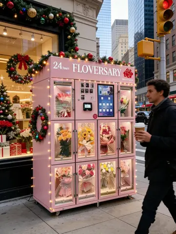 Customized 24 Hours Service Fresh Flower Vending Machine Refrigerated 10 Compartment Locker Vending Machine for Flowers