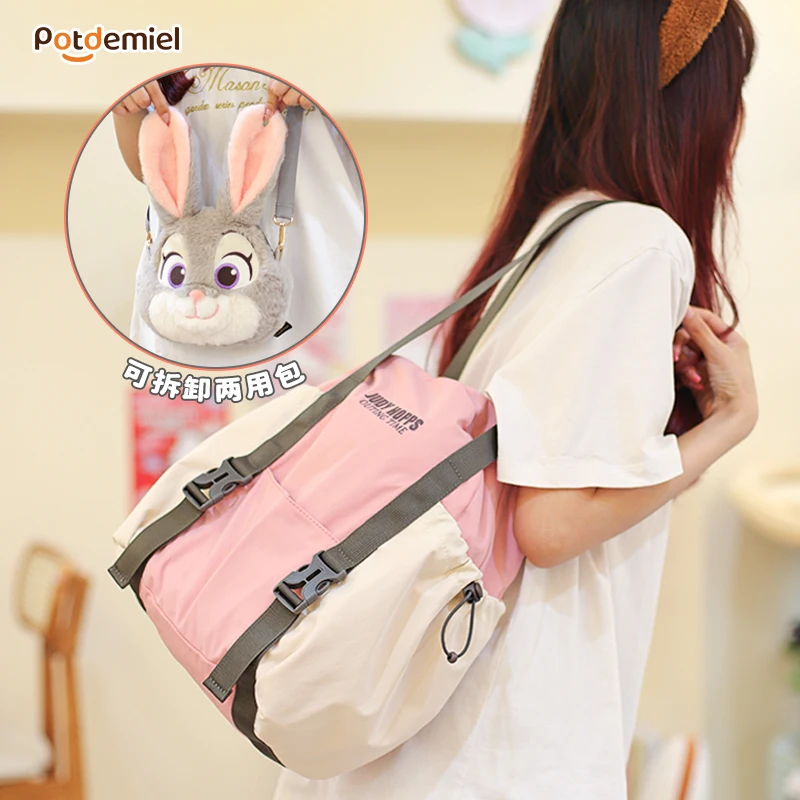Niedliche Cartoon-abnehmbare Tasche für Frauen, Judy & Nick Co-Branded-Version, tragbar, vielseitiges Design, Mädchen-Umhängetasche für den täglichen Pendelverkehr