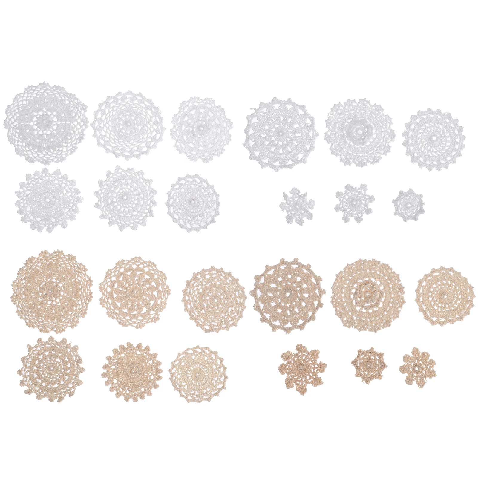 

Material Crocheted Flower Slices Sew on Appliques Artificial Wedding Hand Flowers