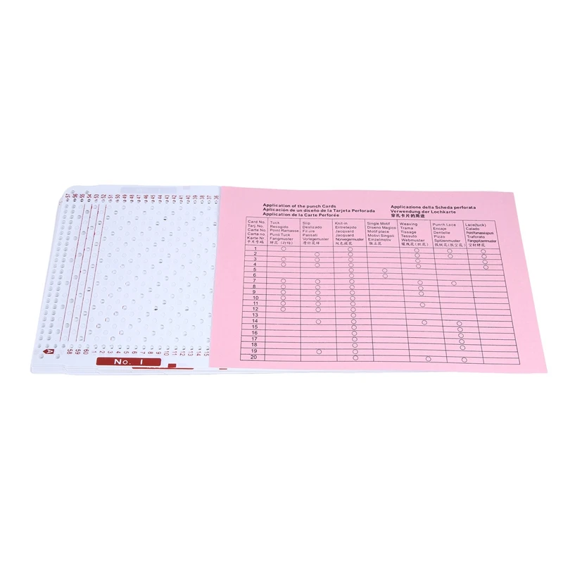 20PCS NO.1-20 Knitting Machine Punch Card Set Kit Machine Flower Punch Cards Kit For SK260 SK280 Knitting Machine