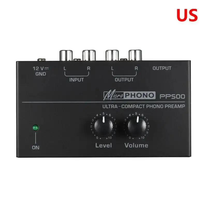 

Phono Preamp Preamplifier PP500 with RCA Input Output Level Volume Controls 1/4" TRS Output Interfaces for LP Vinyl Turntable