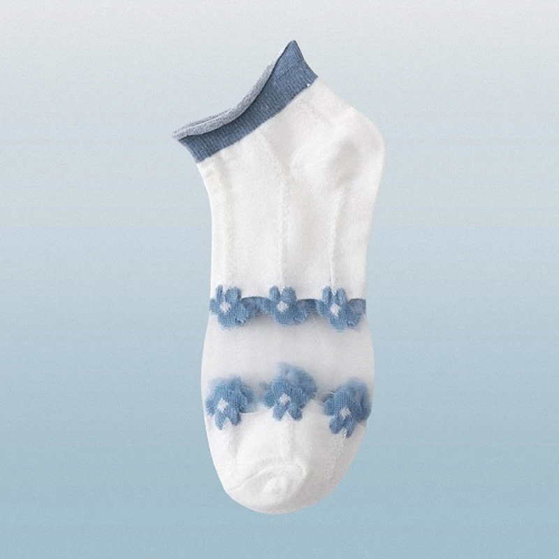 Chaussettes Courtes Fines et Respirantes pour Femme, Bas en Verre Creux, Coupe Basse, Maille, Bateau, Carte d'Étudiant, Haute Qualité, Cool, 5/10 Paires