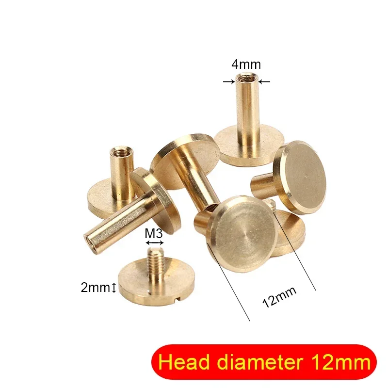 10sets Solid Brass Binding Chicago Screws Belt Screw Stud Rivets for Photo Album Leather Craft Belt Wallet Fasteners