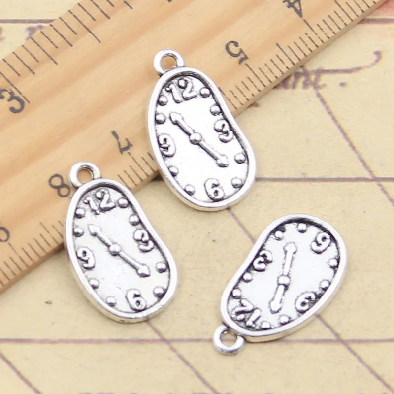 20 szt. Charms zegar zegarek 23x13mm tybetańskie srebrne wisiorki antyczna biżuteria robienia ręcznie robionych rękodzieła