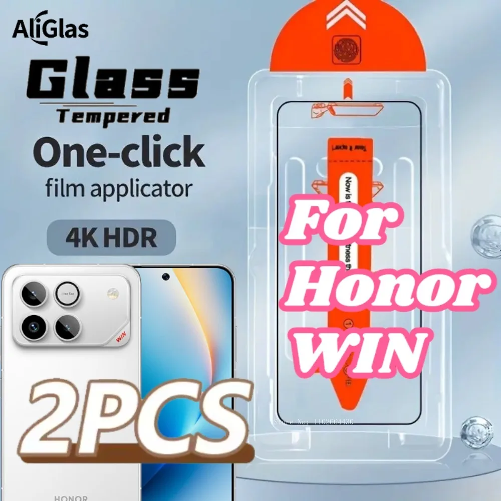 

2 шт. в упаковке, защитная пленка из закаленного стекла с защитой от пыли одним нажатием, совместимая с сериями Honor Win, глянцевая защитная пленка для экрана Huawei Honor Win