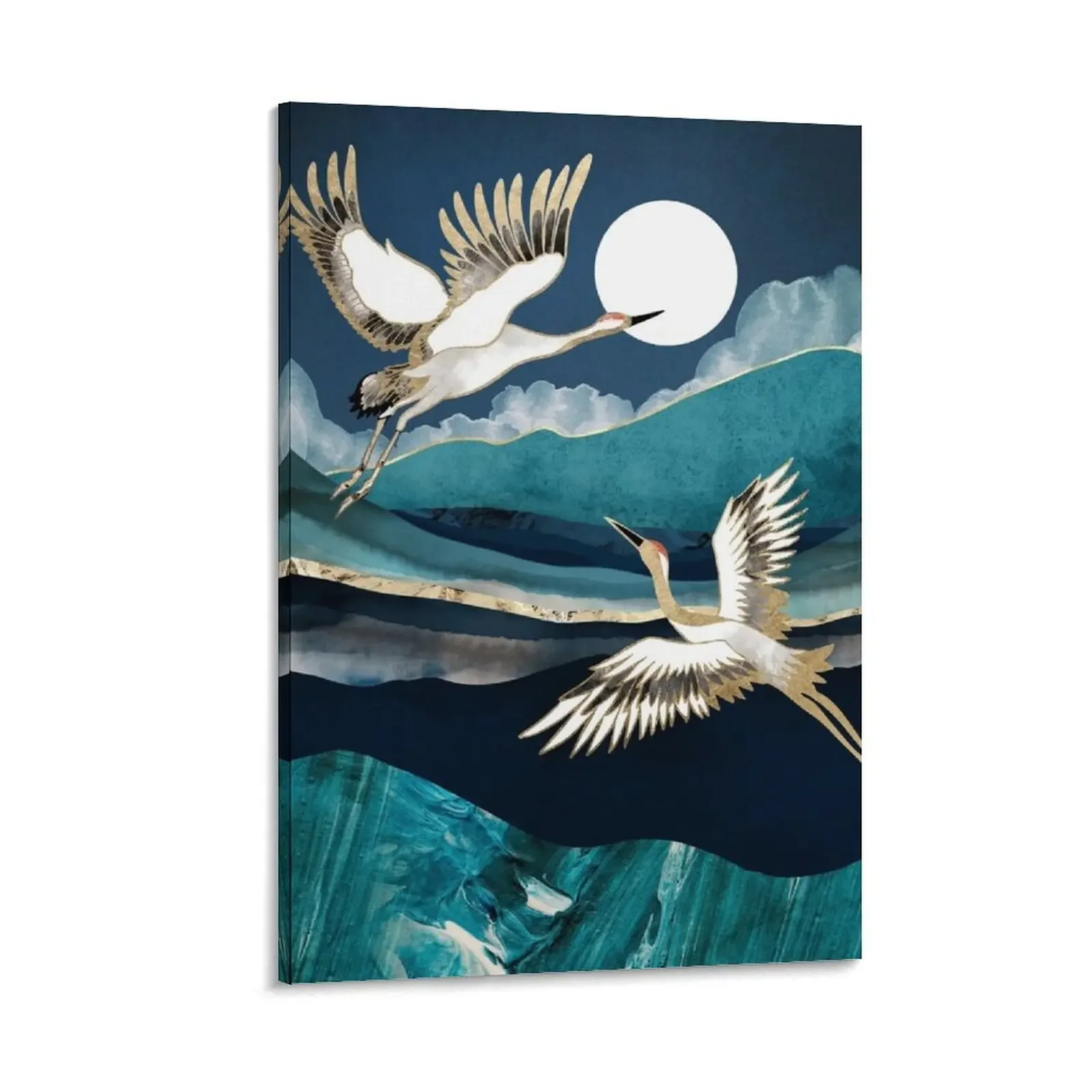 

Midnight Cranes Canvas Painting posters Decoration Paintings for bedroom