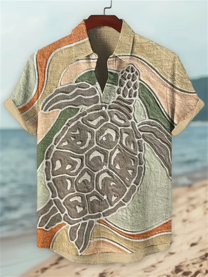 

New 3D animal print men's casual Hawaiian shirt cool short sleeved men's top men's clothing casual top