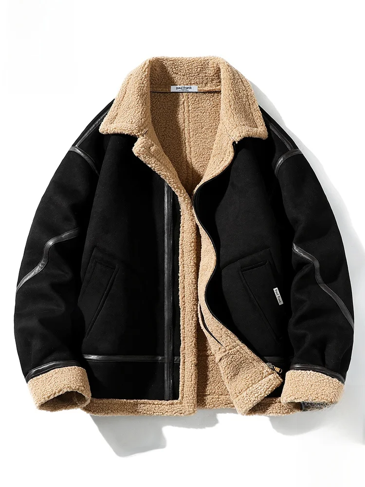 

PaulFrank Heavyweight Lamb Velvet Cotton Jaet Men's Winter New Casual Warmth Outerwear Large Mouth Monkey American Sle