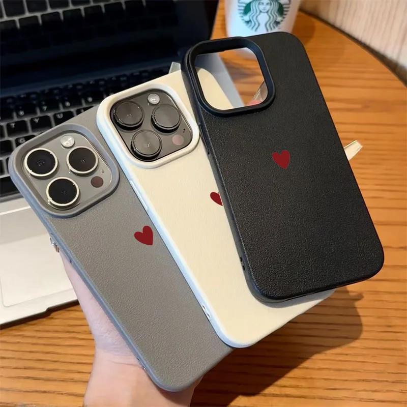 Simple Red Love Heart Soft TPU Phone Case For iPhone 17 Air 16 14 13 12 11 Pro Max 7 8 Plus Cover For iPhone 16E 15 Pro Cases - náhled 5