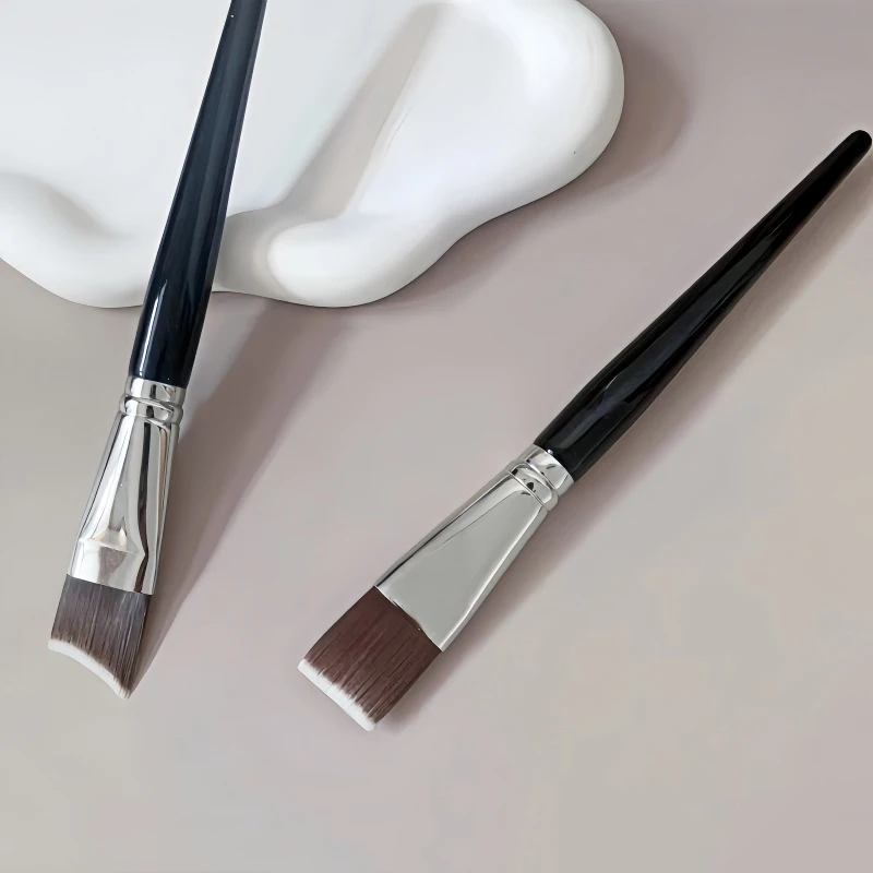 Bevel Shaped Blade Flat Foundation Brush Black Makeup Brushes Professional Women Face Base Liquid Foundation Cosmetics Brush