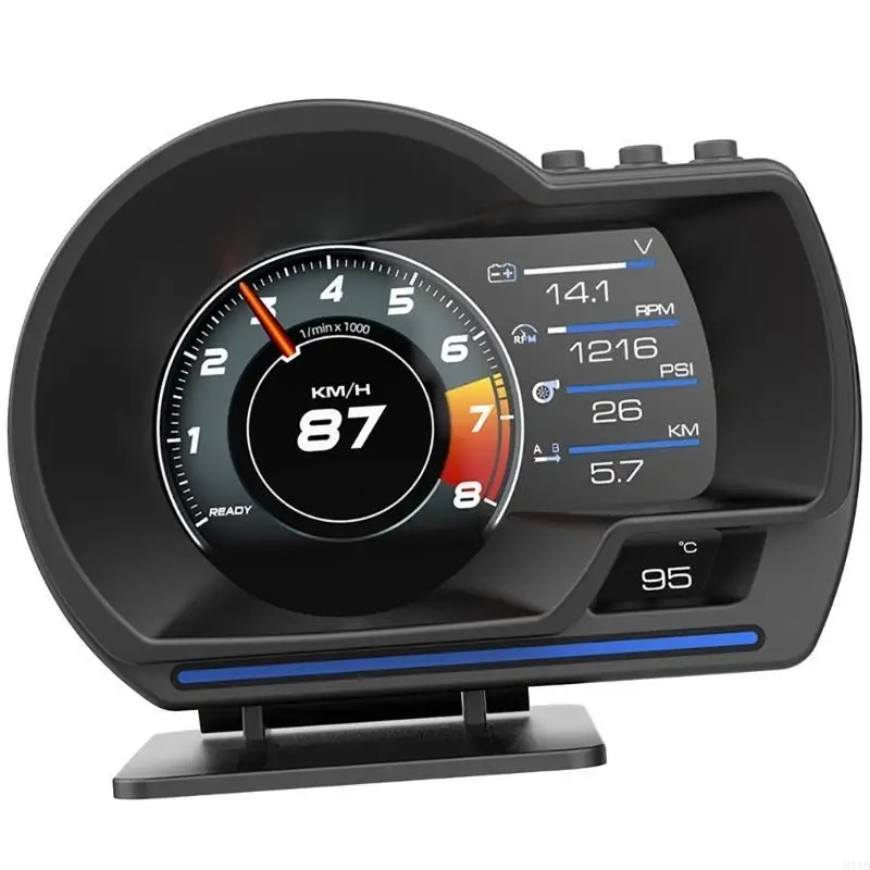 

2025 New Intelligent Vehicle HUD Dashboard Monitor Speed Alert OBD Diagnostic Universal Car HUD Mount