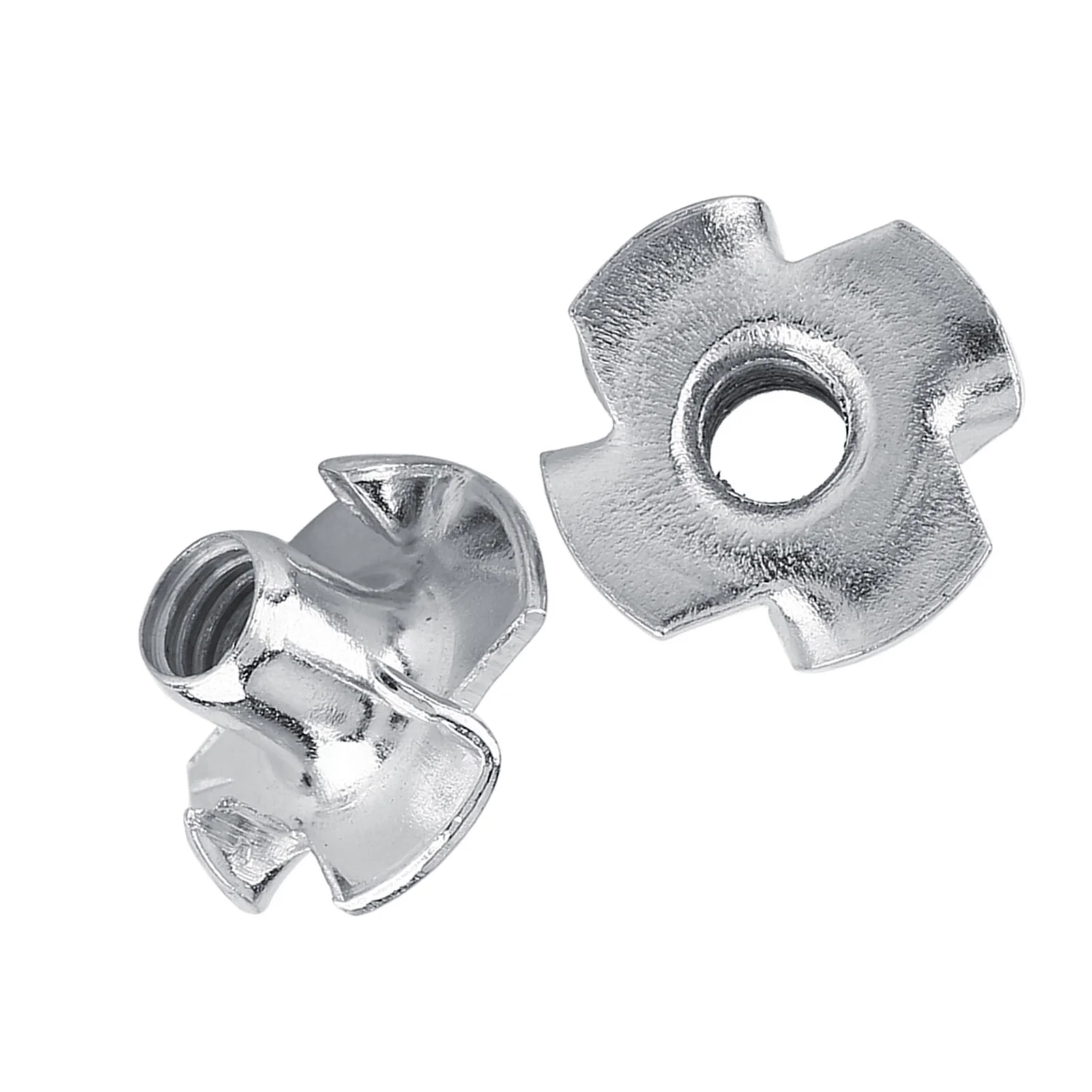 Porca T de aço carbono com quatro pontas zincadas, proteção contra ferrugem e corrosão, fácil de caber, porca T cativa da indústria