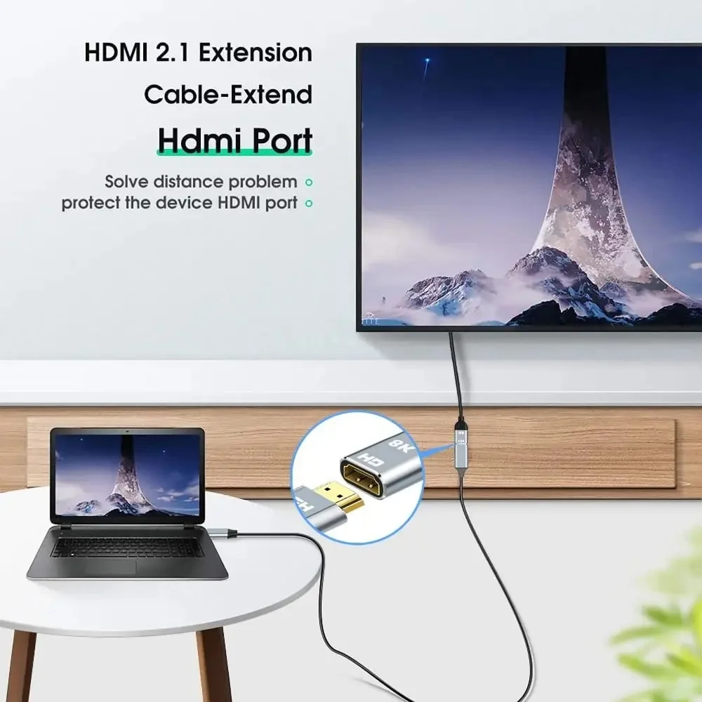 8K 60Hz Extension Cable 4K@120Hz High Speed 48Gbps 2.1 Male To Female Connector For PS5/XBox Laptop HDTV Projec.0.5M/1M/1.5M. - view 5