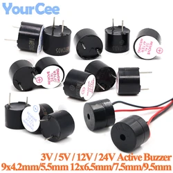 10pcs/5pcs Mini Active Buzzer 3V 5V 12V 24V 0905 9*5.5mm 4.2mm 12*6.5mm 7.5mm 9.5mm Electromagnetic Plastic Tube Beep Tone Sound