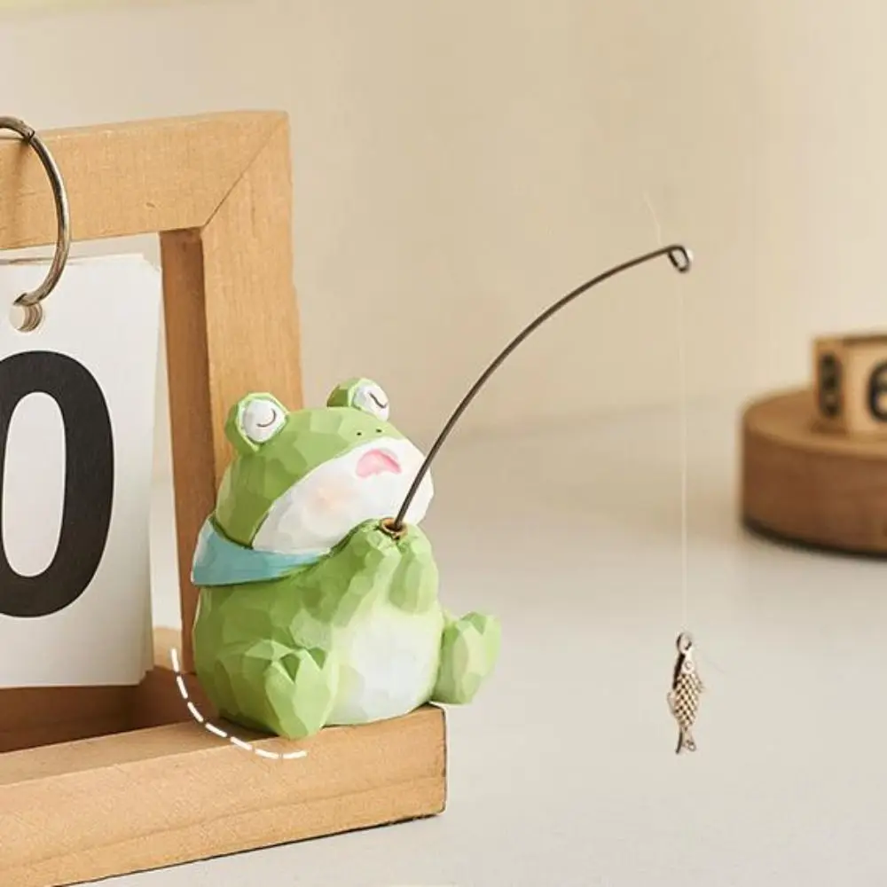 

Resin Animal Fishing Ornaments Handmad Desk Ornament Screen Animal Model Micro Landscape Crafts Computer Monitor Decorations
