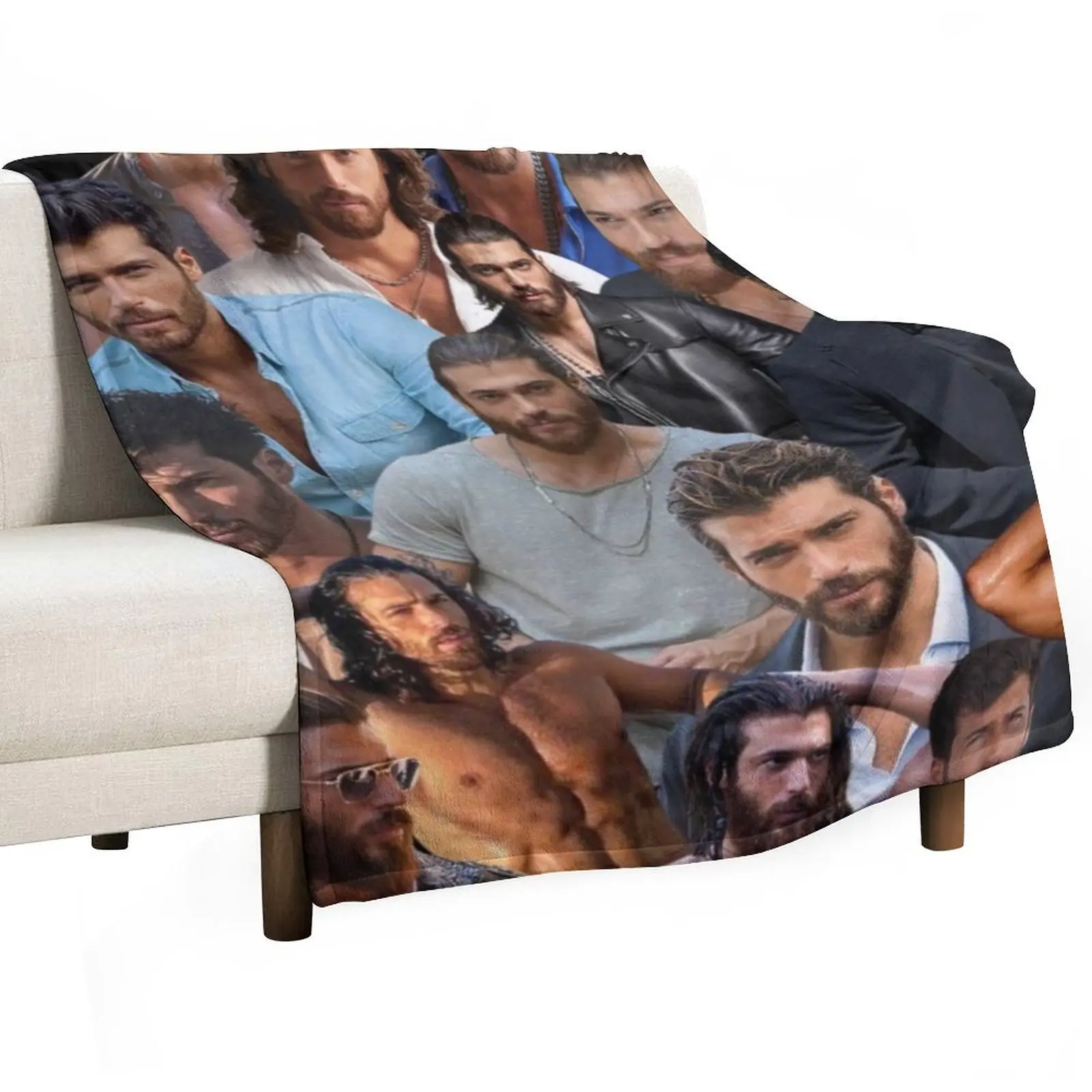 

Can Yaman photo collage Throw Blanket funny gift warm for winter Comforter blankets ands Blankets