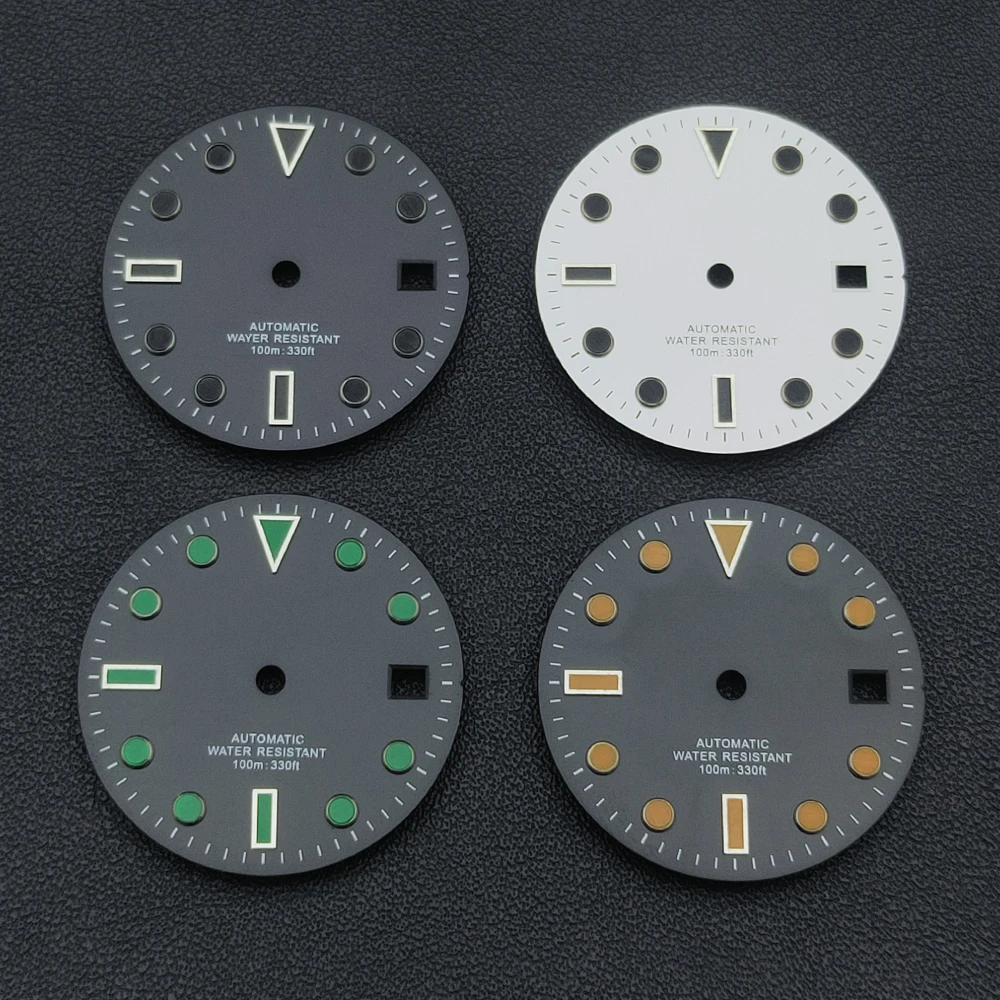 28,5 mm Blaues Leuchtzifferblatt, Kompatibel mit Miyota 8205, 8215, 821A, NH35, ETA 2836, 2824, Mingzhu DG2813 und 3804 Uhrwerken.