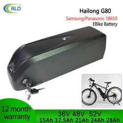 48V Hailong G80 Ebike Battery 36V 52V 28Ah 17.5Ah Samsung Panasonic 18650 cell Battery Pack for 750W 500W 350W 1500W 1000W Motor