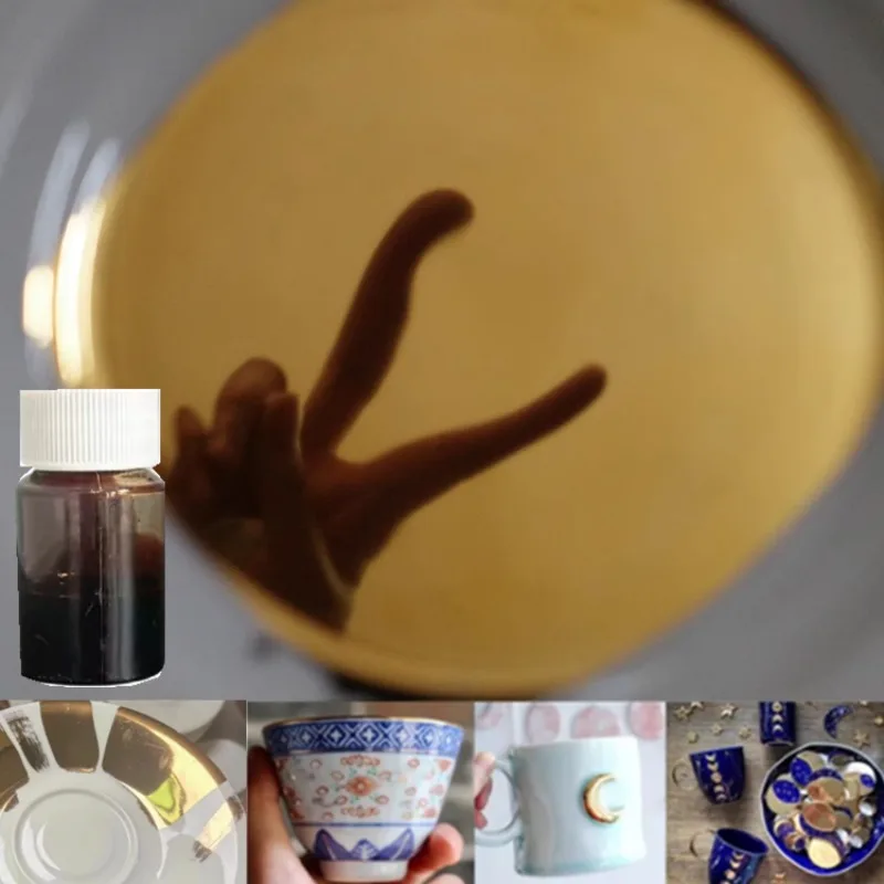 

5/10g Ceramic Gold Water Pure Golden Glaze Pigment DIY Ceramic Glaze Painted Water Color Porcelain Handicrafts Point Gold Liquid