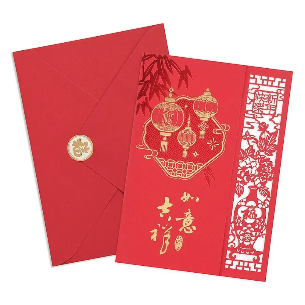 

Dragon New Year Greeting Cards Creative Chinese Style Spring Festival Postcards Laser Cutting Handmade Thank You Card