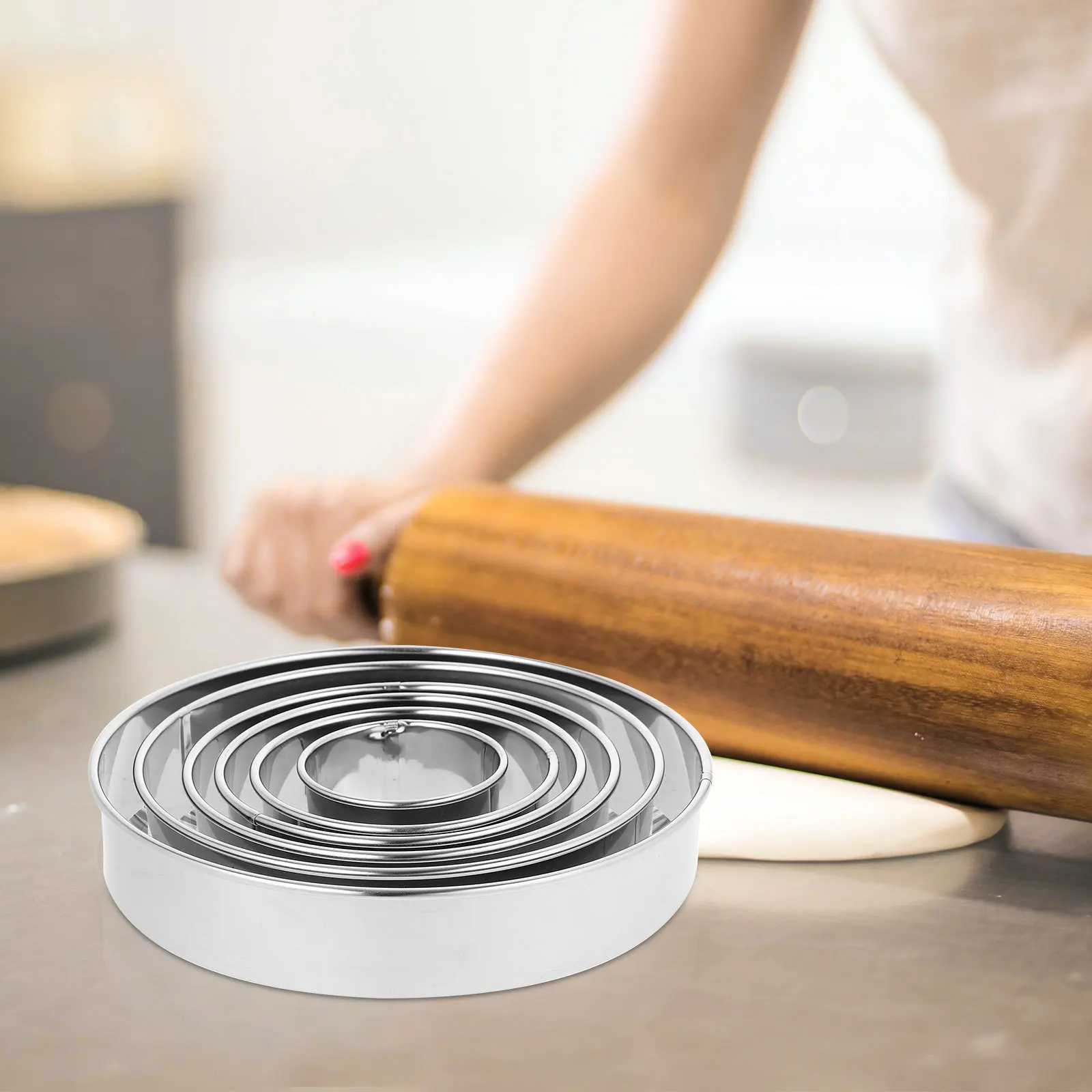 

6Pcs Stainless Steel Cake Ring Round Mousse Mold Baking Rings Non-Stick Kitchen Cake Baking Tool Mold Ring Molds