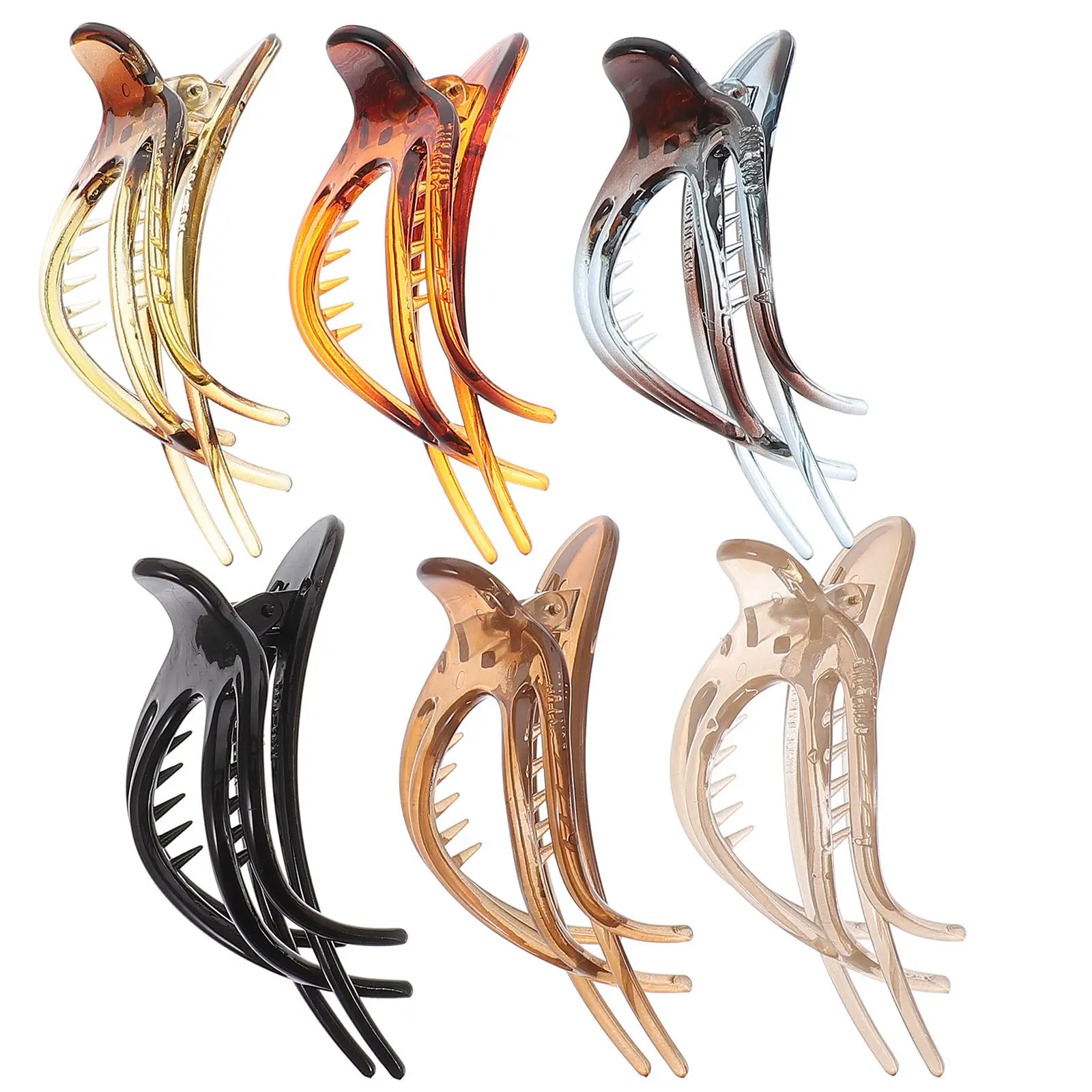 

6Pcs Matte Finish Hair Clamps for Women Flat French Claw Clips for Thin Grip Styling Accessories Daily Party Outfit