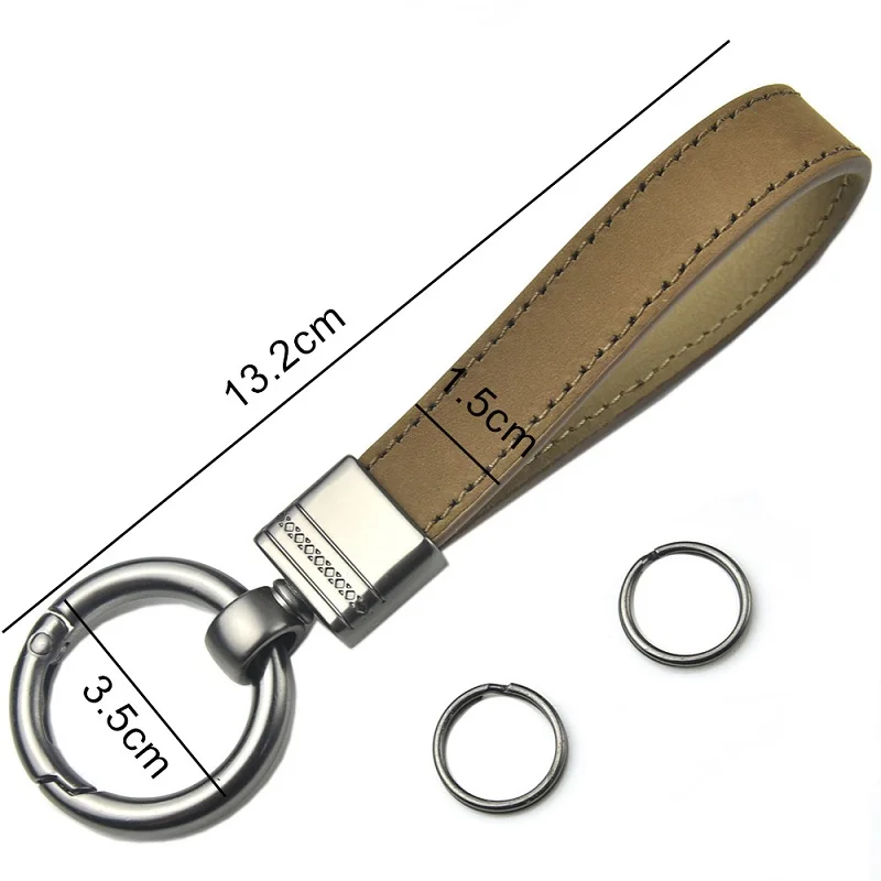 Luxury Genuine Leather Keychain Top-end Business Gift For Man Good Quality Black Brown Real Leather Car Key Keyholder Key Chain