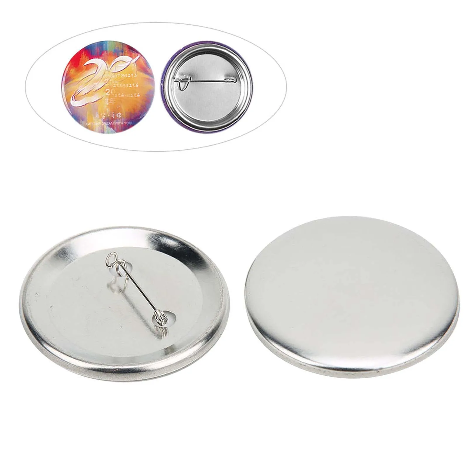 100Sets 56mm Badge Pin Button Parts Badge Making Supplies DIY Crafts Materials