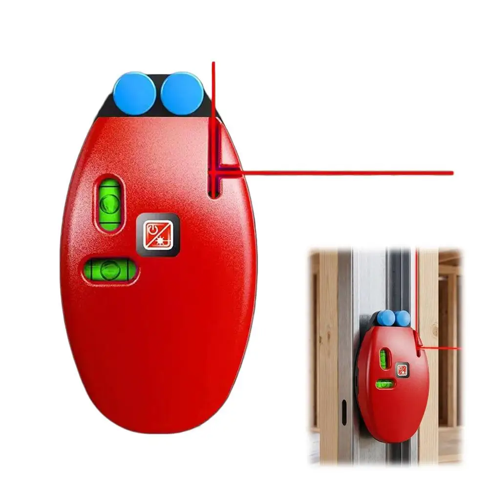 90 Degree Right Angle Laser Level Tool Dual Bubble Vials Red Beam Line Leveling Tool Compact Square Layout Gauge For Tiling