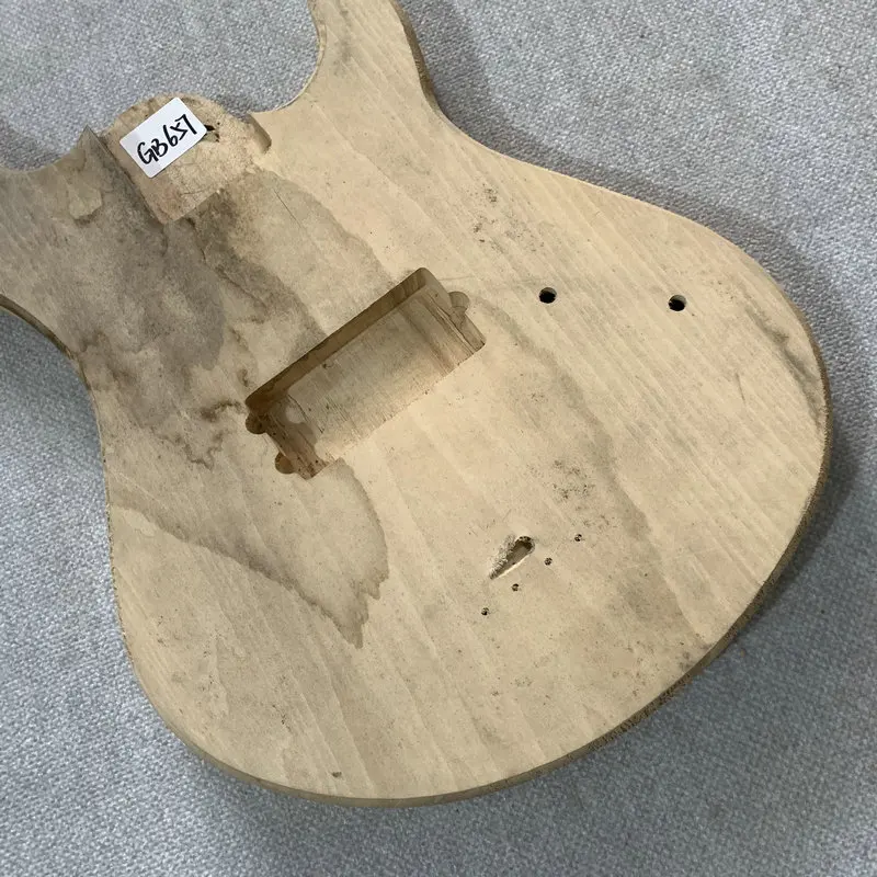 Right Hand 4 Strings Electric BASS Body Unfinished DIY Solid Basswood for Replace and Luthier NO Paints Surface DirtyGB657