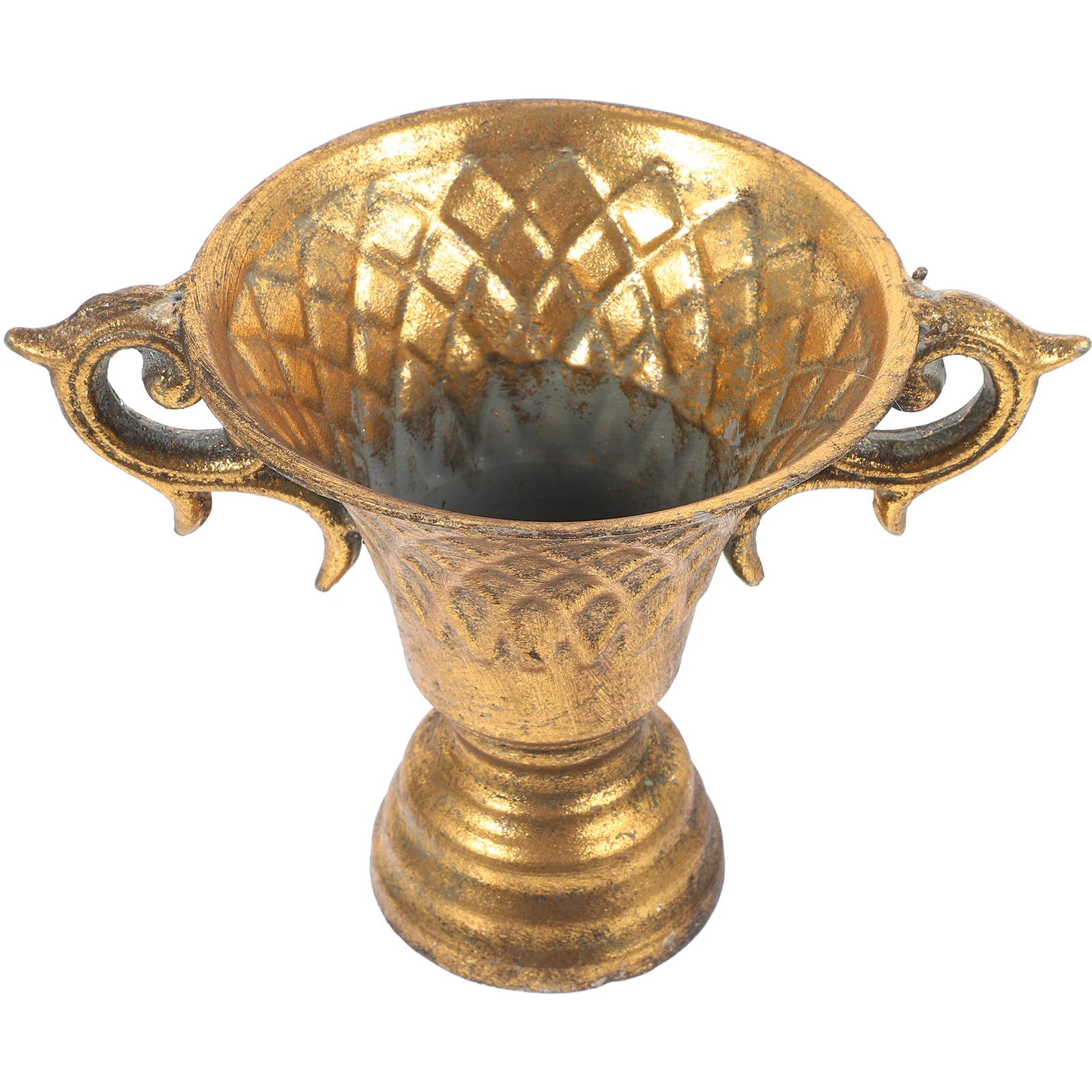

Retro Metal Flower Vase Decorative Urn Planter Iron Pot Centerpiece for Wedding Banquet Tabletop Vintage Style