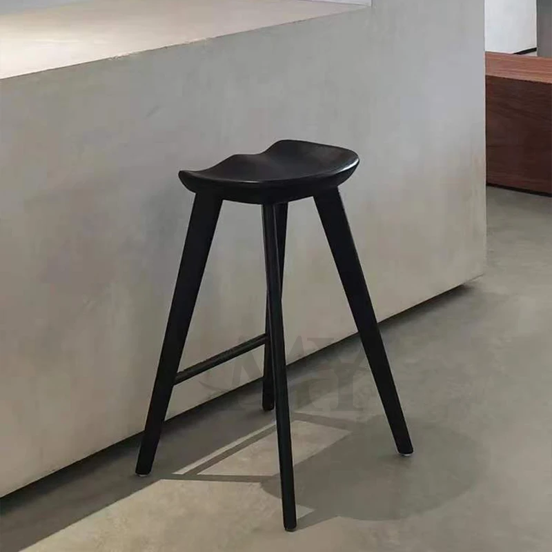 yyhcNordic Upholstered Nature Color Dining Kitchen Modern Counter  Bar stools For Restaurant Solid Wood High Bar Stools