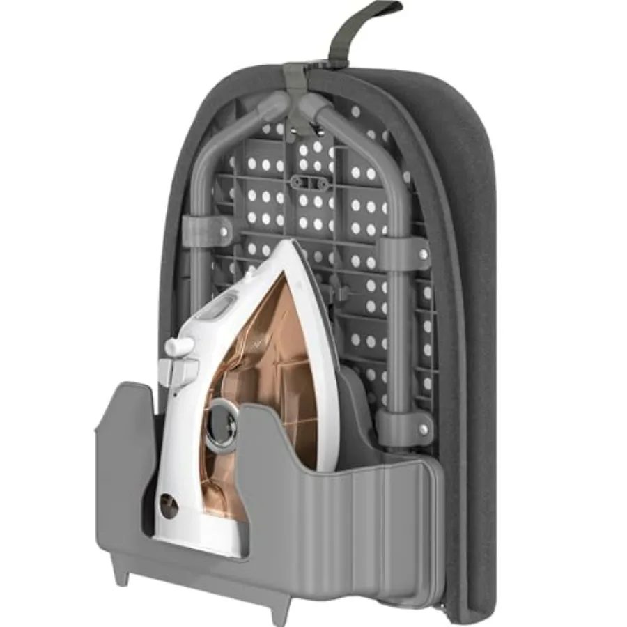 

Portable Tabletop Ironing Board with Iron Holder Heat Resistant Black Cover Non-Slip Feet 12 x 32 Inch Ideal for Home and Trave