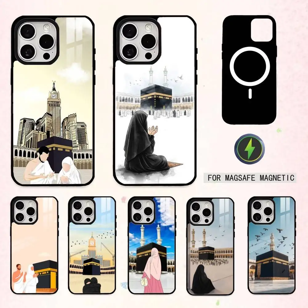 

I-IN Mecca P-Pilgrims A-Art Phone Case For iPhone17,16,15,14,13,12,11 Plus,Pro Max Magnetic For Magsafe Wireless Charging