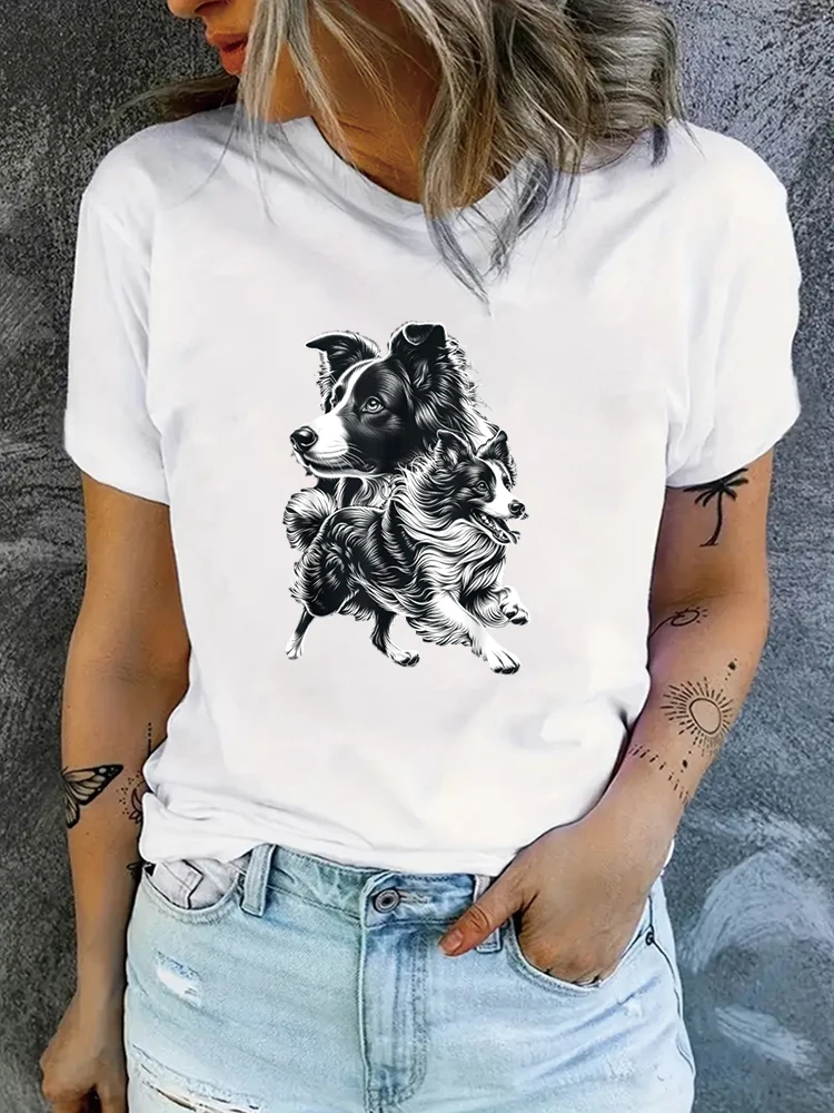 Super Cute Border Collie Photorealistic Portrait T-Shirt t-shirts for women graphic tees funny graphic tees for women