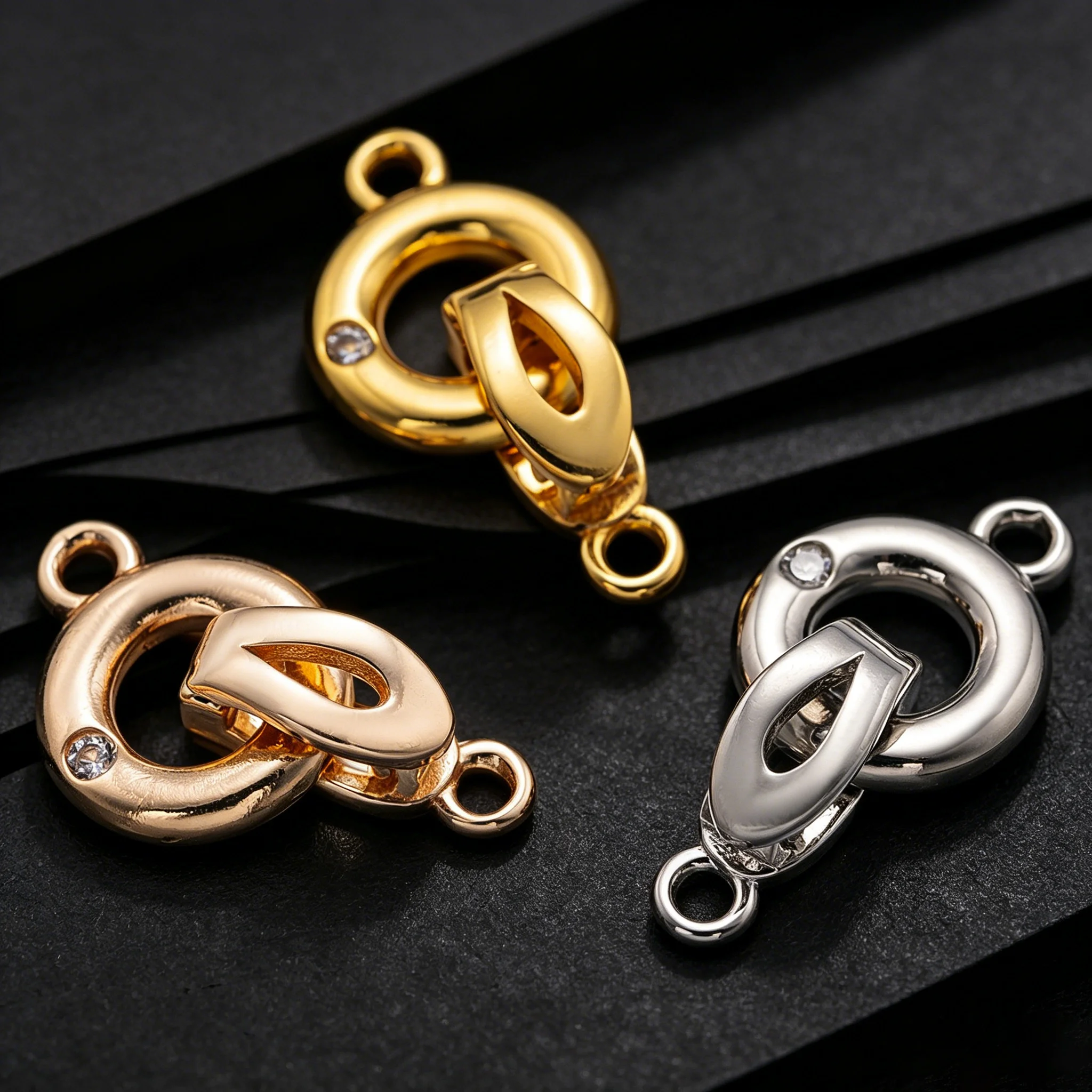 2 Stück 18K vergoldete dekorative Verschlüsse, Verbindungsverschlüsse, Perlenverschlüsse, Zubehör für DIY-Armbänder, Halsketten, Schmuckherstellung – Detail 6