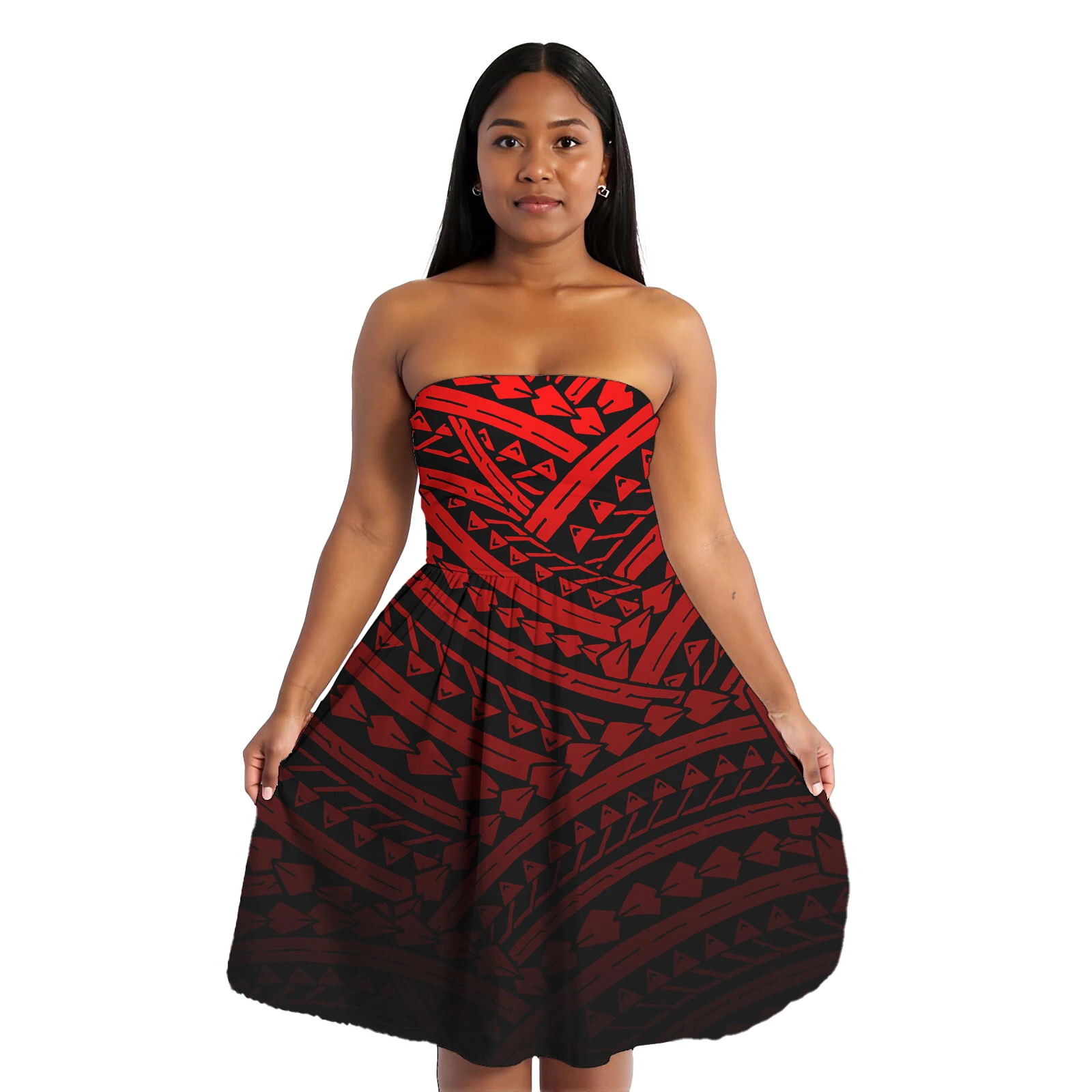 Benutzerdefinierte Damenkleider Polynesian Tribal Designs Sexy Hawaiian Tropical Bedrucktes Freizeitkleid Sommer Neue Plus Size Kleider Damen