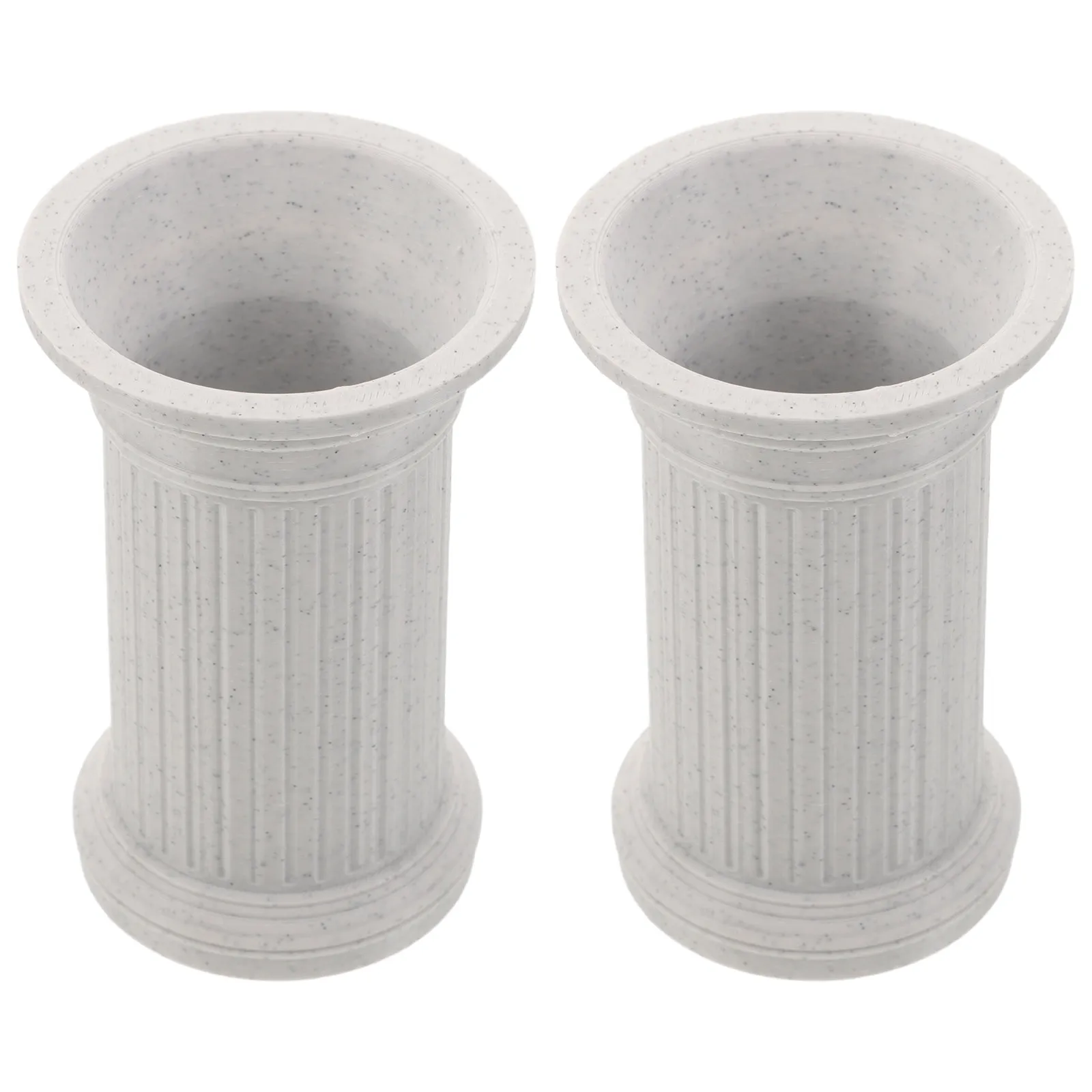 2Pcs Roman Column Pen Holder White Classic Pillar Desktop Organizer Pencil Cup Desk Supplies Storage Ancient Column Pen Holder