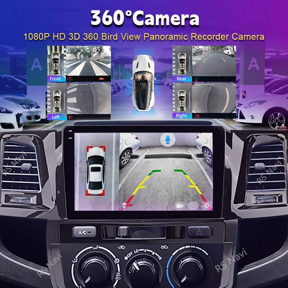 Android 15 Carplay Car Radio Multimedia Player For Toyota Fortuner HILUX Revo Vigo 2007-2015 Autoradio GPS Stereo 2din Head Unit