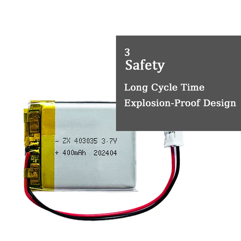 403035 043035 400mAh 3.7V Lipo batteria ricaricabile ai polimeri di litio per GPS MP3 MP4 Walkie-talkie auricolare Bluetooth Smart Watch