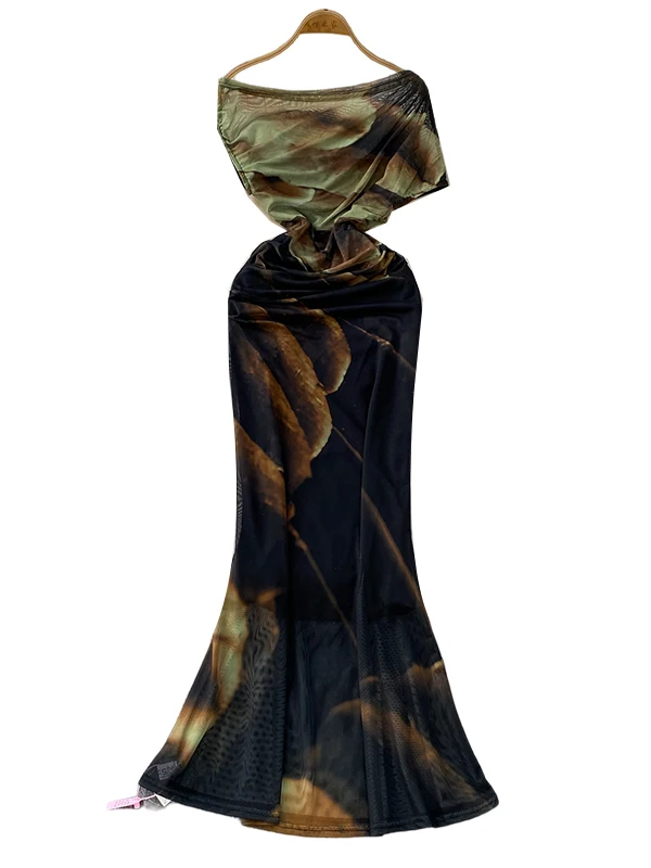 Ele One-oulder ort-Sve Dr Abito estivo da donna a vita alta tinto Me Set coreano Sle Pendolarismo a vita alta A-Line S...