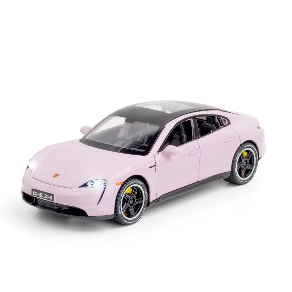 1:32 Porsche Taycan Hoge Simulatie Diecast Metalen Legering Model Auto Geluid Licht Terugtrekken Collectie Kinderen Speelgoed Geschenken