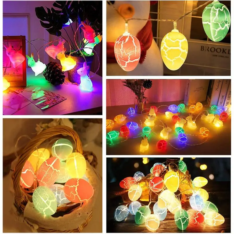 LED Egg Light String Fairy String Lights Decor For Easter LED Egg Decoration Lights Egg Shape String Lights For Party Backyard