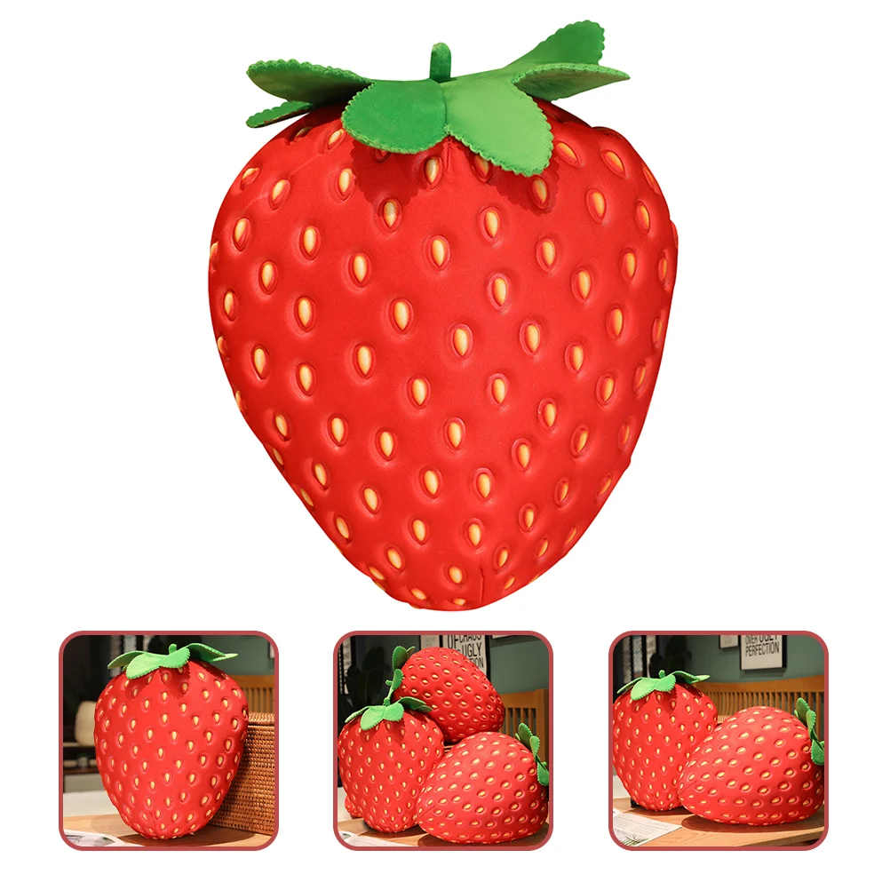 

Sofa Pillows Fruit Stuffed Toy Cartoon Throw Strawberry Decorative Red Cushion Plush Child