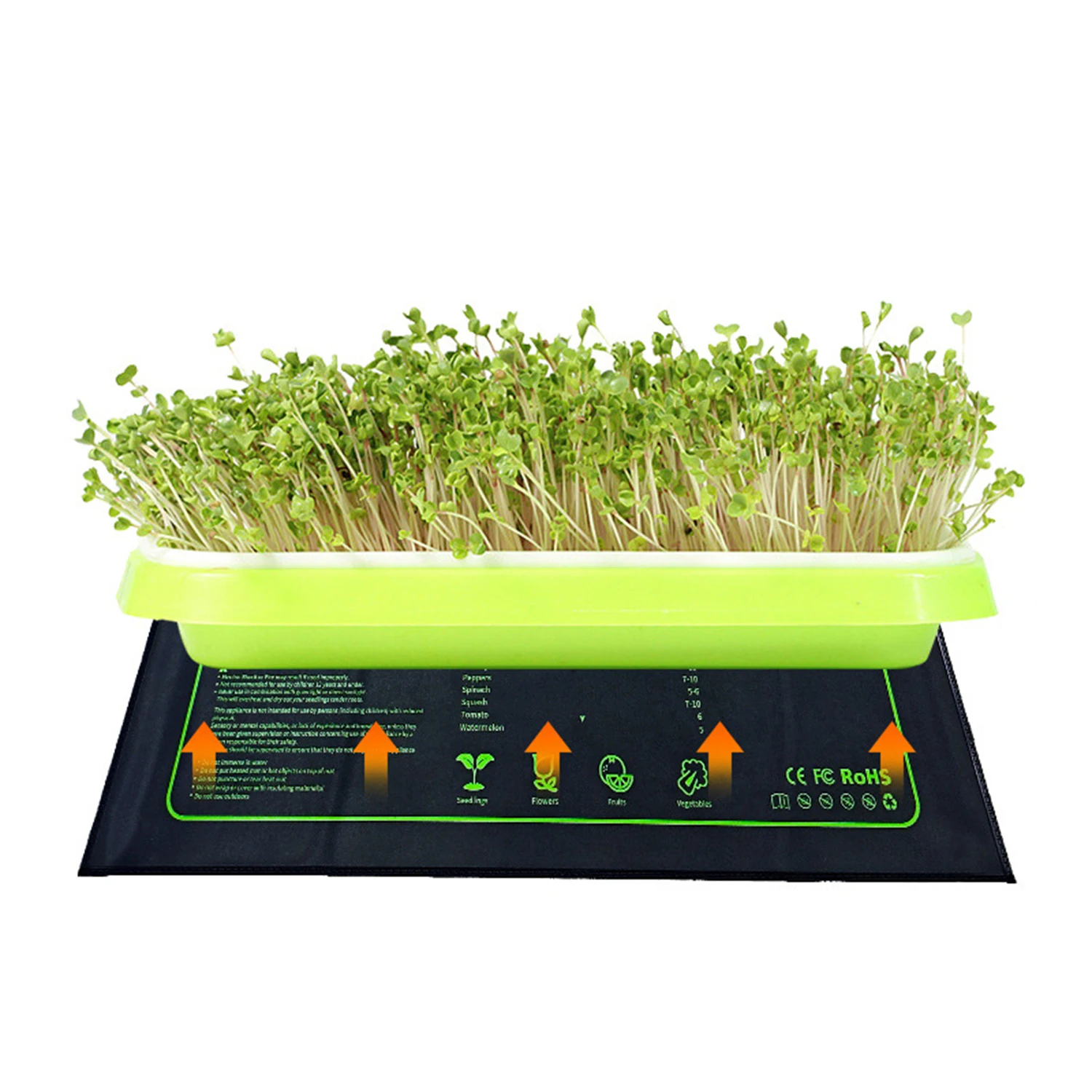

9-100W Garden 16℃ to 45℃ Adjustable Thermostat Seedling Heated Mat for Winter Plants Nursery Heating Pad Seed Germination Grow